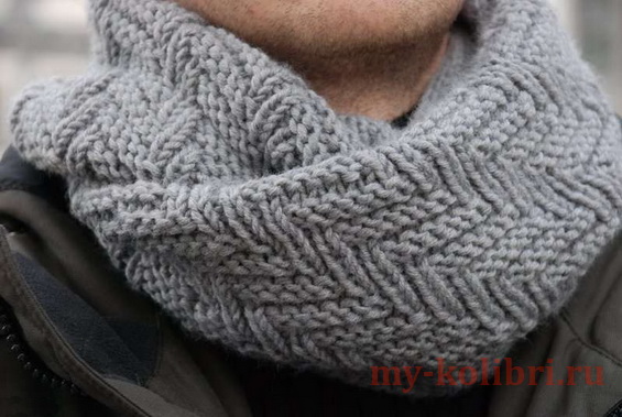 Вяжем мужской шарф спицами