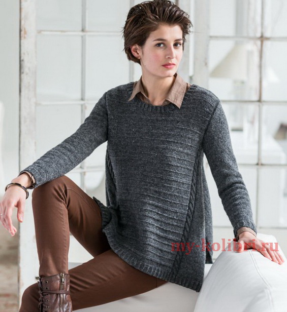 Модный свитер спицами «Arabella»
